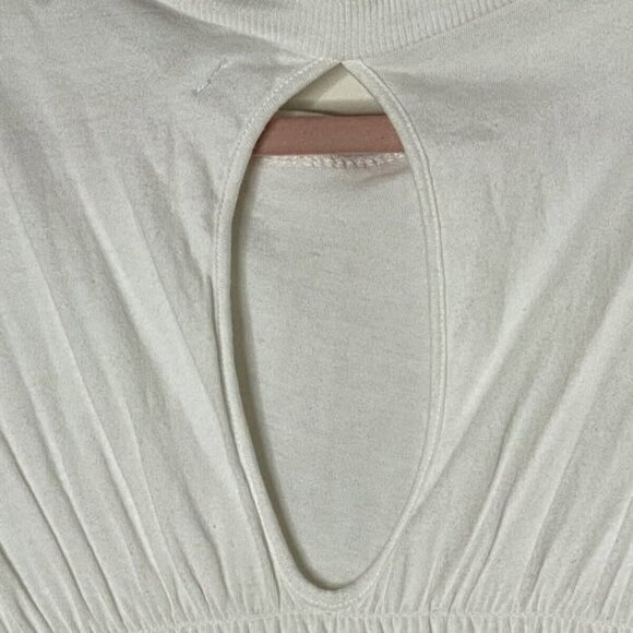 Urban Outfitters White Textured Ruched Mini Dress Size S Cap Sleeve - Picture 10 of 10